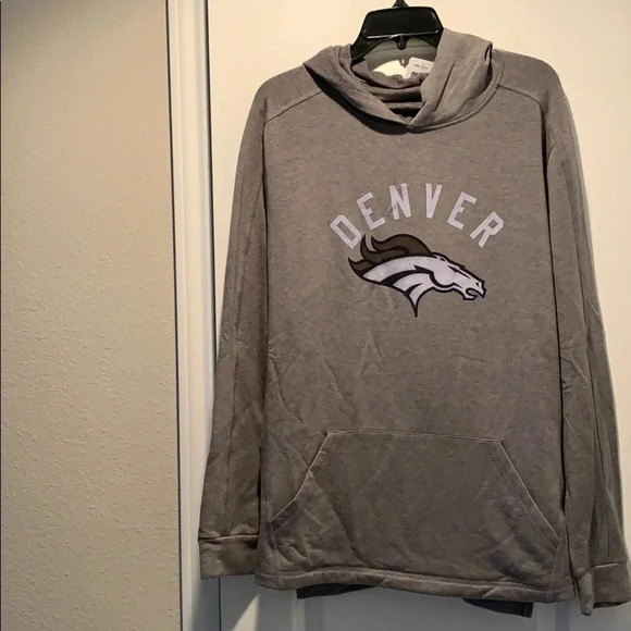 Denver Broncos NFL Hoodie Soft Modal Pullover Gray Size Large New - Picture 1 of 12